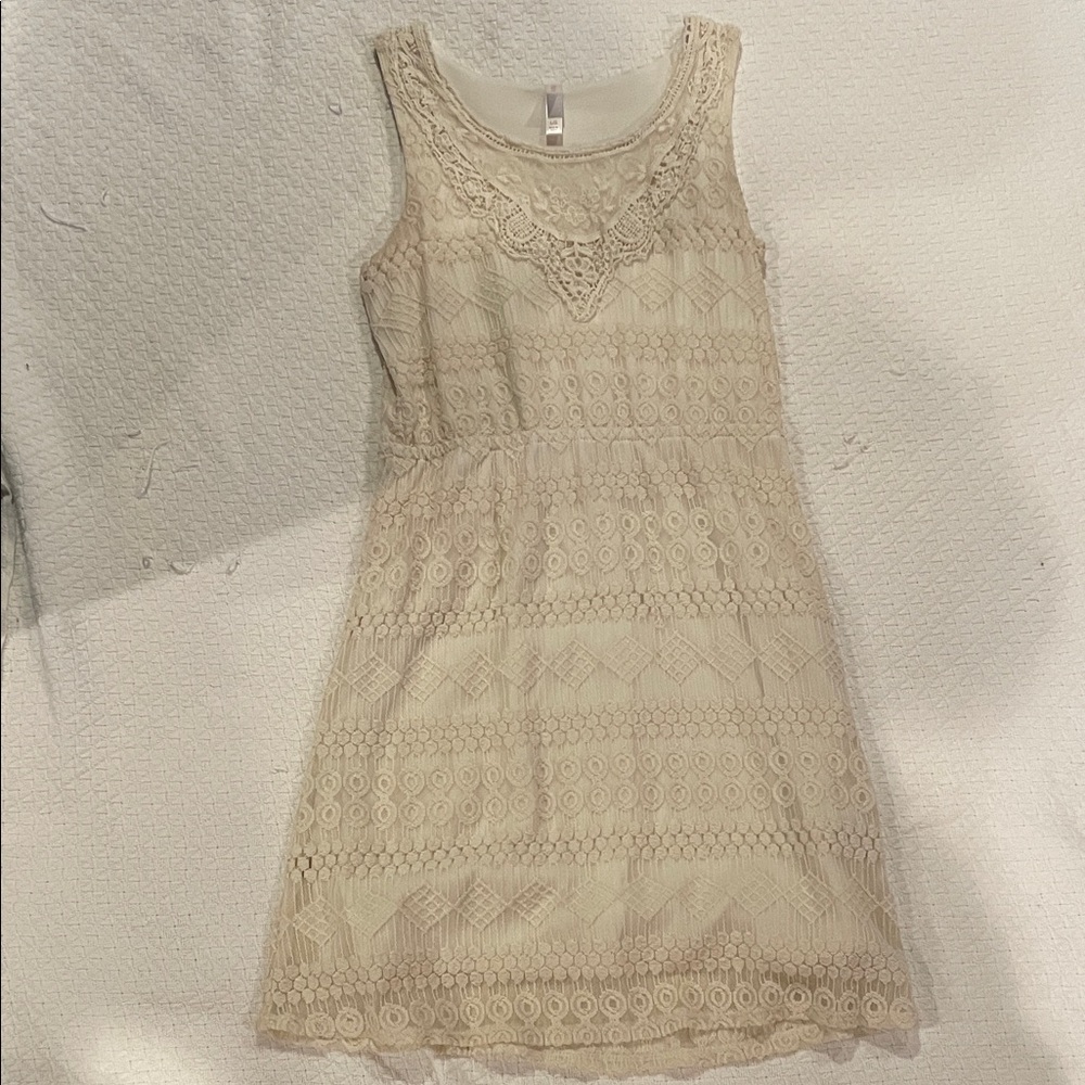 Xhilaration Cream Lace Kids Dress